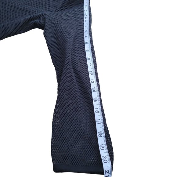 Joan Vass Black 3/4 Sleeve V Neck Mesh Pullover Collared Top Women's Size Large - Picture 12 of 13